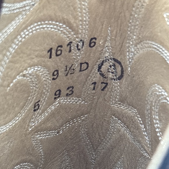 Vintage Acme Mens 9.5D Western Cowboy Leather Boots Maroon 16106 Embroidered EUC - Picture 9 of 12